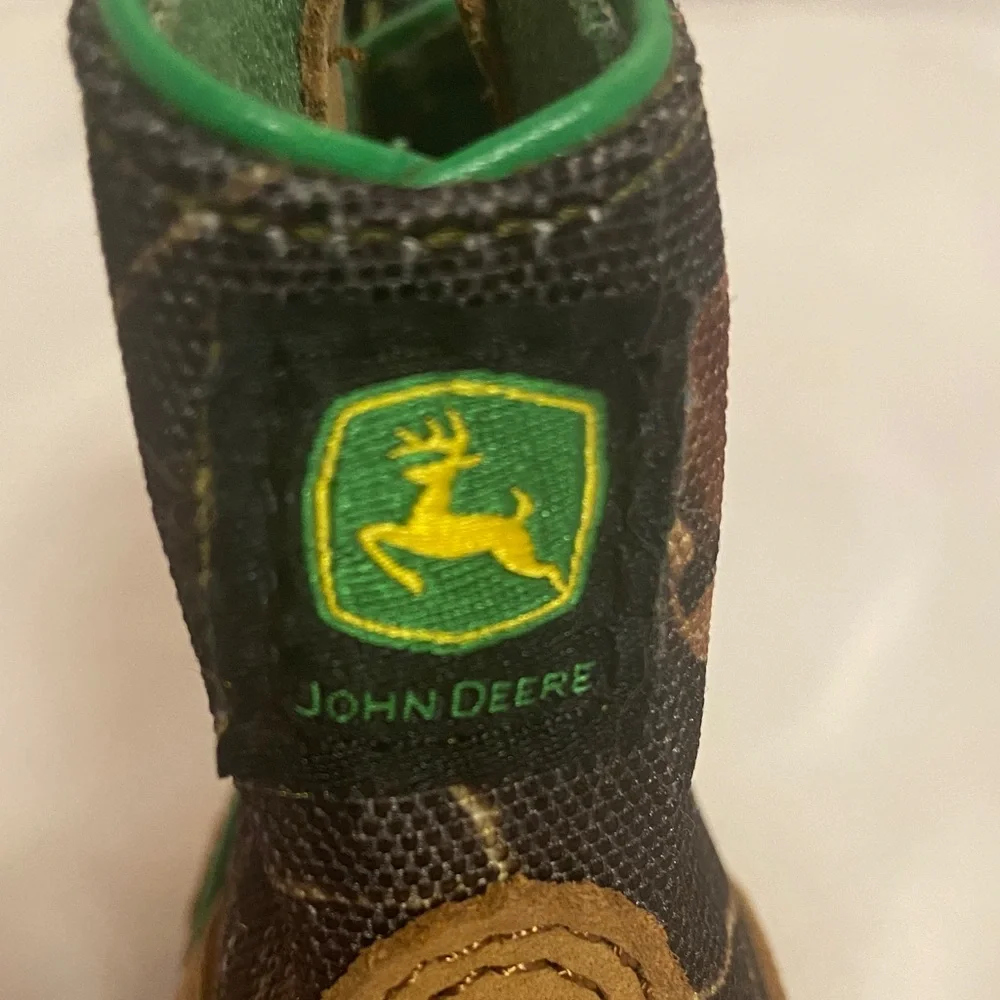 John Deere Baby Tan and Green Boots